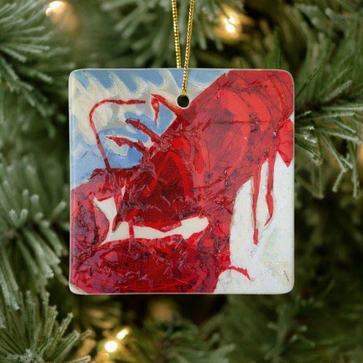 Brilliant Maine Lobster Keramisch Ornament (Boom)