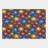 Brilliant Midnight Fireworks Pattern Inpakpapier Vel (Voorkant 3)