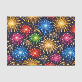 Brilliant Midnight Fireworks Pattern Tissuepapier