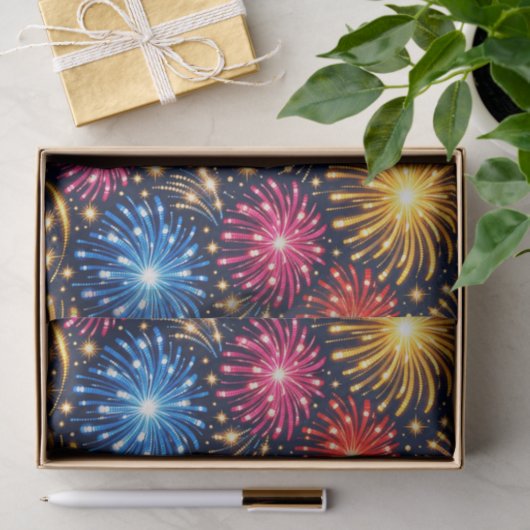 Brilliant Midnight Fireworks Pattern Tissuepapier (Geschenk)