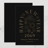 Brilliant New Year Firework Business Greeting Card Feestdagenkaart (Voorkant / Achterkant)