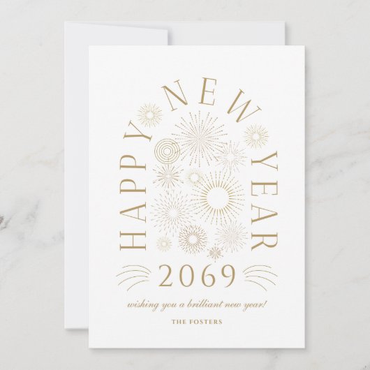 Brilliant New Year Firework Business Greeting Card Feestdagenkaart (Voorkant)