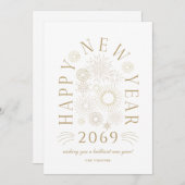 Brilliant New Year Firework Business Greeting Card Feestdagenkaart (Voorkant / Achterkant)