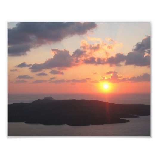 Brilliant Santorini Sunset Foto Afdruk (Voorkant)