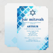 Brilliant Squares Bar Mitzvah Uitnodiging (Voorkant / Achterkant)