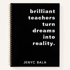 Brilliant Teacher Retro Black & White Design Notitieboek
