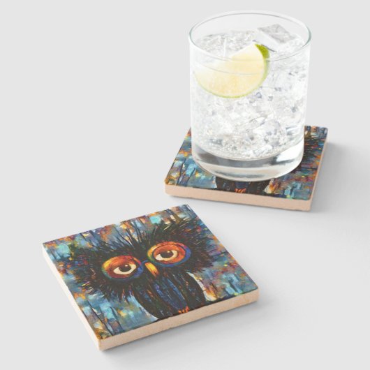 Brilliant & Wise Owl Stenen Onderzetter (Zijkant)