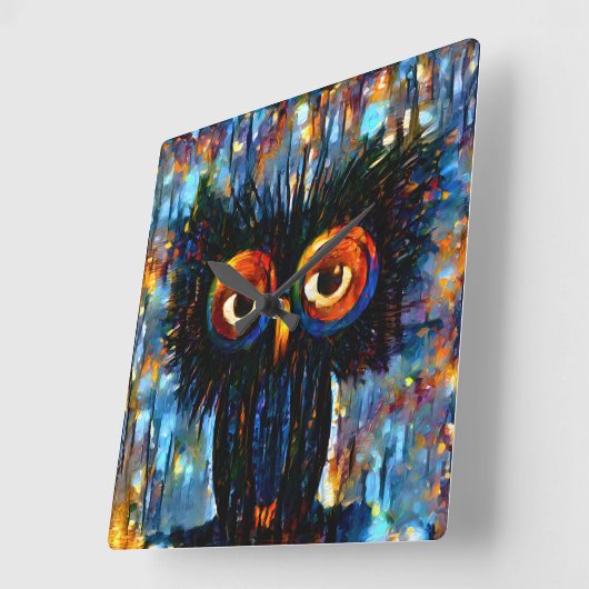 Brilliant & Wise Owl Vierkante Klok (Hoek)