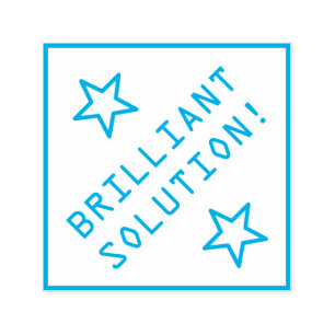 "BRILLIANTE OPLOSSING!" Educator Rubber Stamp Zelfinktende Stempel