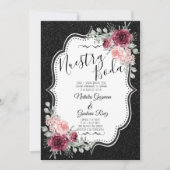 Brilliantina Negro y Rojas Uitnodiging (Voorkant)