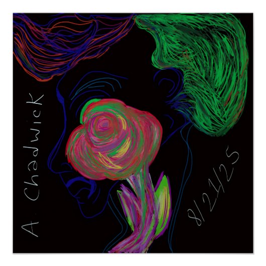 Brilliantly Colored African Floral Poster Print (Voorkant)