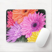 BRILLLIANT-COLORED GERBER DAISIES MOUSEPAD MUISMAT (Met muis)