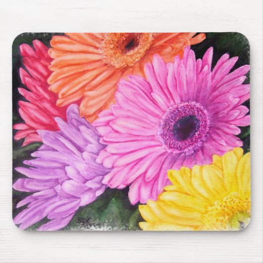 BRILLLIANT-COLORED GERBER DAISIES MOUSEPAD MUISMAT (Voorkant)