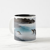 Brilpinguïns Tweekleurige Koffiemok (Voorkant links)
