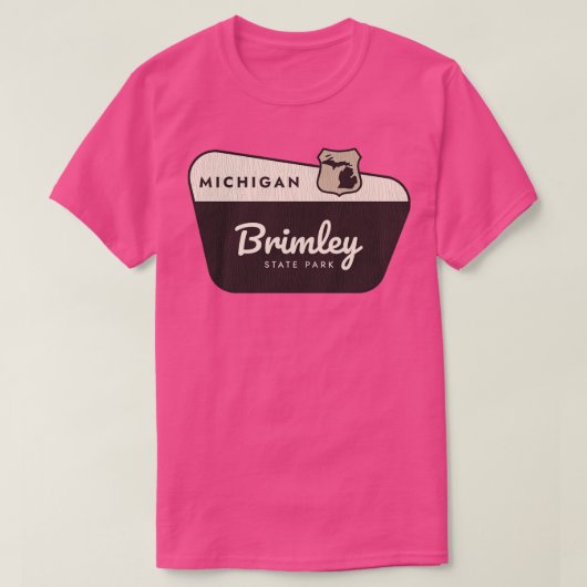 Brimley State Park Michigan Welkomstbord T-shirt (Design voorkant)