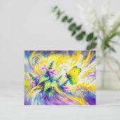 Brimstone Butterfly met Dode Brandnetel Bloemen Ol Briefkaart (Staand voorkant)