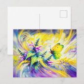 Brimstone Butterfly met Dode Brandnetel Bloemen Ol Briefkaart (Voorkant / Achterkant)