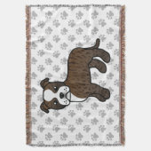 Brindle and White Staffordshire Bull Terrier Dog Deken (Voorkant Verticaal)