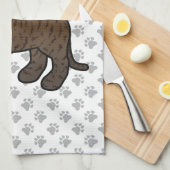 Brindle and White Staffordshire Bull Terrier Dog Theedoek (Quarter Fold)