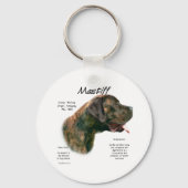 Brindle Apricot Mastiff Geschiedenis Sleutelhanger (Voorkant)