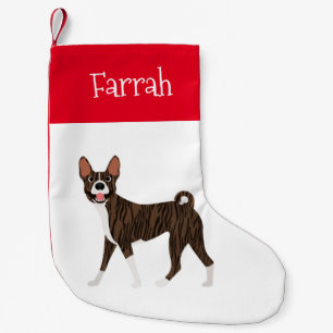 Brindle Basenji gepersonaliseerd Kleine Kerstsok