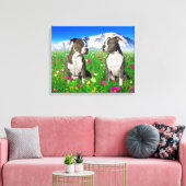 Brindle & Blue Staffordshire & Pit Bull Dogs Canvas Afdruk (Insitu (Woonkamer))
