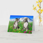 Brindle & Blue Staffordshire & Pit Bull Dogs Kaart (Gele Bloem)