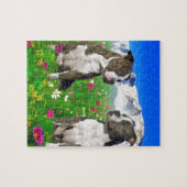 Brindle & Blue Staffordshire & Pit Bull Dogs Legpuzzel (Horizontaal)