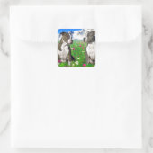 Brindle & Blue Staffordshire & Pit Bull Dogs Vierkante Sticker (Tas)