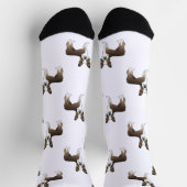 Brindle Boston Terrier Cartoon Dog Pattern Sokken (Top)