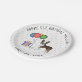 Brindle Boston Terrier Cute Cartoon Dog - Birthday Papieren Bordje (Gekanteld)