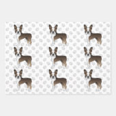 Brindle Boston Terrier Cute Cartoon Dog Pattern Inpakpapier Vel (Voorkant)