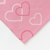 Brindle Boston Terrier Dog op roze harten en naam Fleece Deken (Hoek)