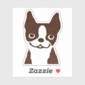 Brindle Boston Terrier Schattigee Cartoon Dog Viny Sticker (Vel)