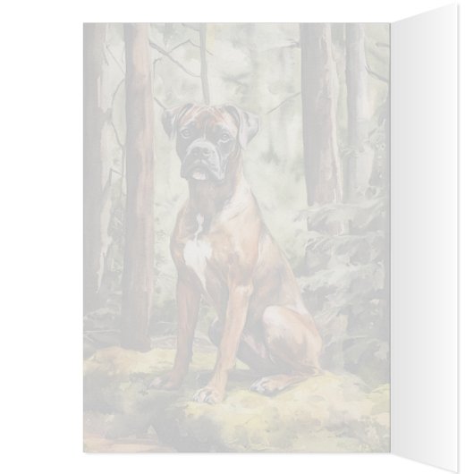 Brindle Boxer - 5" x 7" Art Kaart (Binnen (Links))