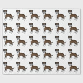 Brindle Boxer Cute Cartoon Dog Patroon Cadeaupapier (Vlak)