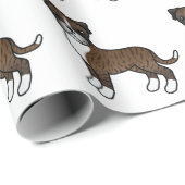 Brindle Boxer Cute Cartoon Dog Patroon Cadeaupapier (Rol Hoek)