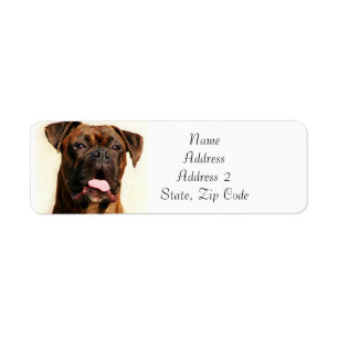 Brindle Boxer Dog Adresetiketten Etiket