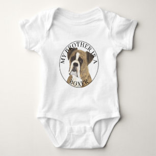 Brindle Boxer Dog Big Brother Romper