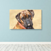 Brindle Boxer Dog Canvas Afdruk (Insitu (Houten vloer))
