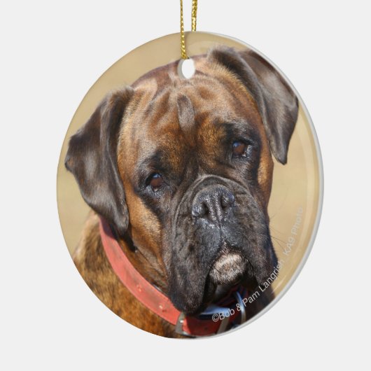 Brindle Boxer Dog Keramisch Ornament (Links)