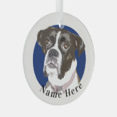 Brindle Boxer Dog kerstversiering Glas Ornament (Voorkant Rechts)