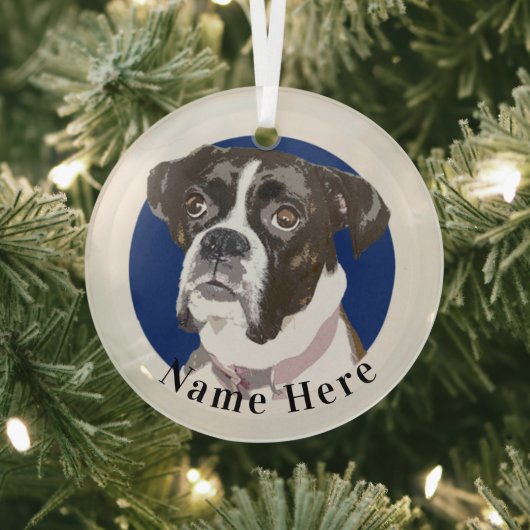 Brindle Boxer Dog kerstversiering Glas Ornament (Insitu)