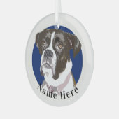Brindle Boxer Dog kerstversiering Glas Ornament (Voorkant links)