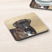 Brindle Boxer Dog Permanent Bier Onderzetter (Linkerzijde)