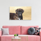 Brindle Boxer Dog Permanent Canvas Afdruk (Insitu (Woonkamer))