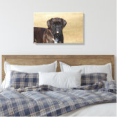 Brindle Boxer Dog Permanent Canvas Afdruk (Insitu (Slaapkamer))