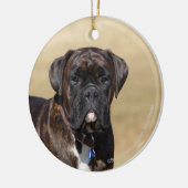 Brindle Boxer Dog Permanent Keramisch Ornament (Links)