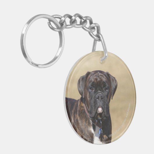 Brindle Boxer Dog Permanent Sleutelhanger (Voorkant Links)