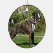 Brindle Boxer Dog Show Stance Keramisch Ornament (Links)